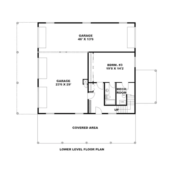 Rustic House Plan Lower Level Floor - Mickey Apartment Garage 088D-0626 - Shop House Plans and More