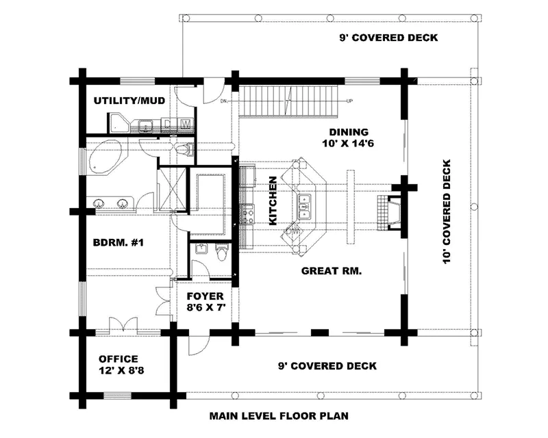 Lake House Plan First Floor - 088D-0633 - Shop House Plans and More