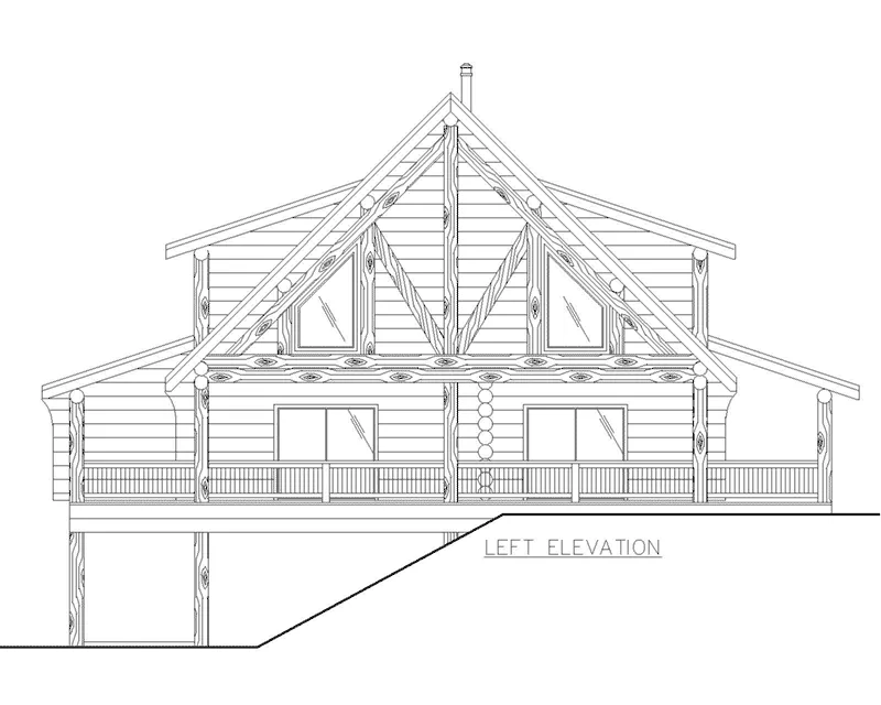 Beach & Coastal House Plan Left Elevation - 088D-0633 - Shop House Plans and More