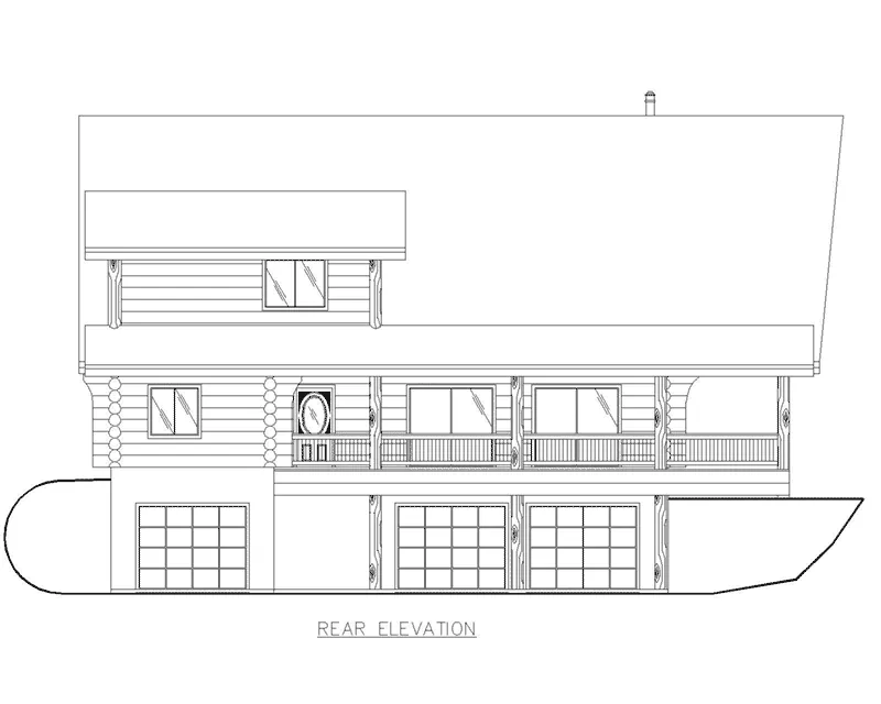 Beach & Coastal House Plan Rear Elevation - 088D-0633 - Shop House Plans and More
