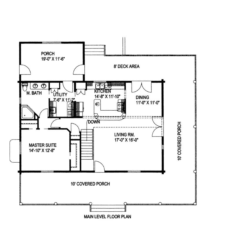 Lake House Plan First Floor - 088D-0635 - Shop House Plans and More
