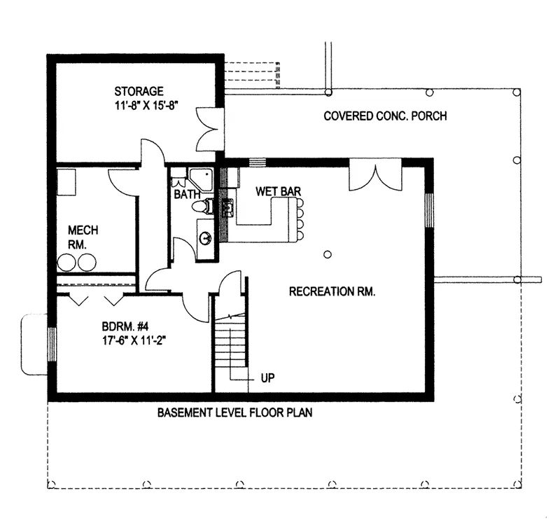 Mountain House Plan Lower Level Floor - 088D-0635 - Shop House Plans and More