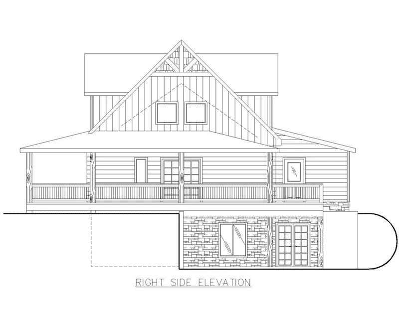 Mountain House Plan Right Elevation - 088D-0635 - Shop House Plans and More