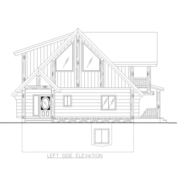 Left Elevation - Jordan Cliff Hillside Home 088D-0636 - Shop House Plans and More