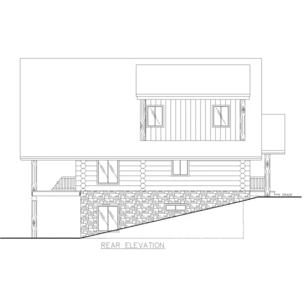 Rear Elevation - Jordan Cliff Hillside Home 088D-0636 - Shop House Plans and More