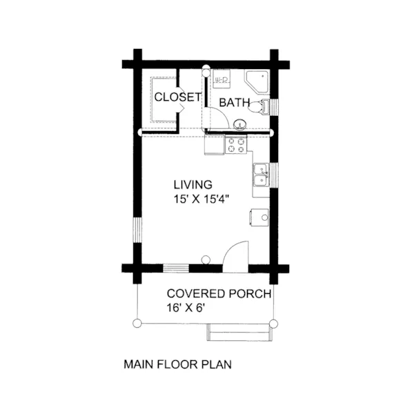 Rustic House Plan First Floor - Grays Pike Craftsman Cabin 088D-0637 - Shop House Plans and More