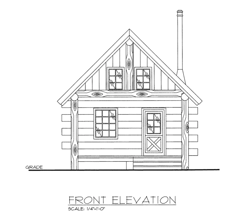Log Cabin House Plan Front Elevation - 088D-0637 - Shop House Plans and More