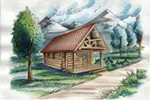 Log Cabin House Plan Front of House 088D-0637