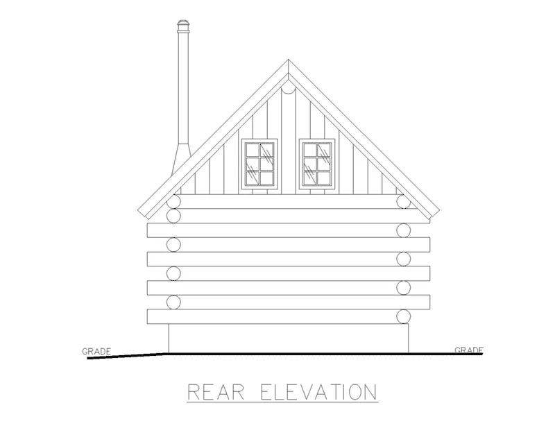 Log Cabin House Plan Rear Elevation - 088D-0637 - Shop House Plans and More