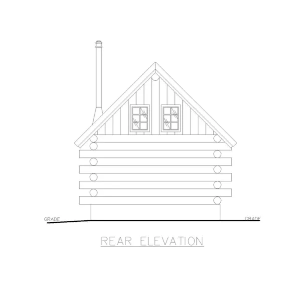 Rustic House Plan Rear Elevation - Grays Pike Craftsman Cabin 088D-0637 - Shop House Plans and More