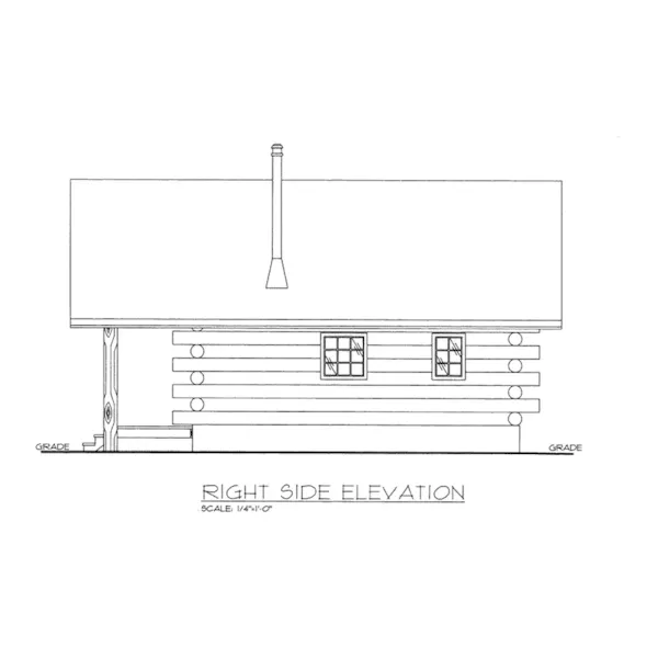 Rustic House Plan Right Elevation - Grays Pike Craftsman Cabin 088D-0637 - Shop House Plans and More