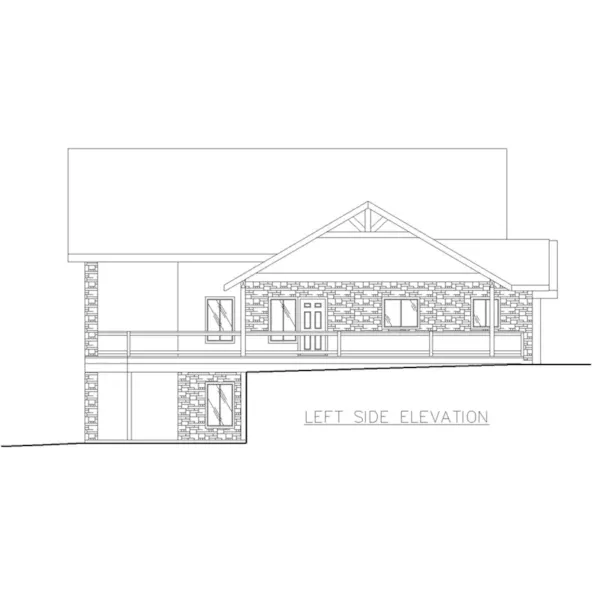 Rustic House Plan Left Elevation - Great Spirit Bluff Lake Home 088D-0638 - Shop House Plans and More