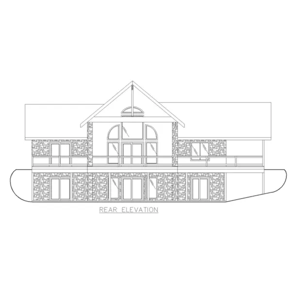 Rustic House Plan Rear Elevation - Great Spirit Bluff Lake Home 088D-0638 - Shop House Plans and More