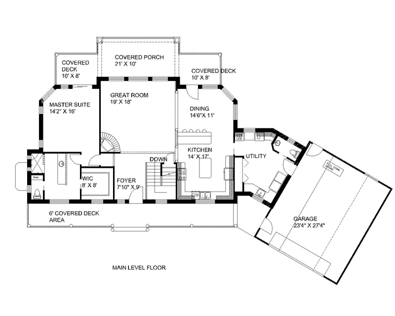 Mountain House Plan First Floor - 088D-0641 - Shop House Plans and More
