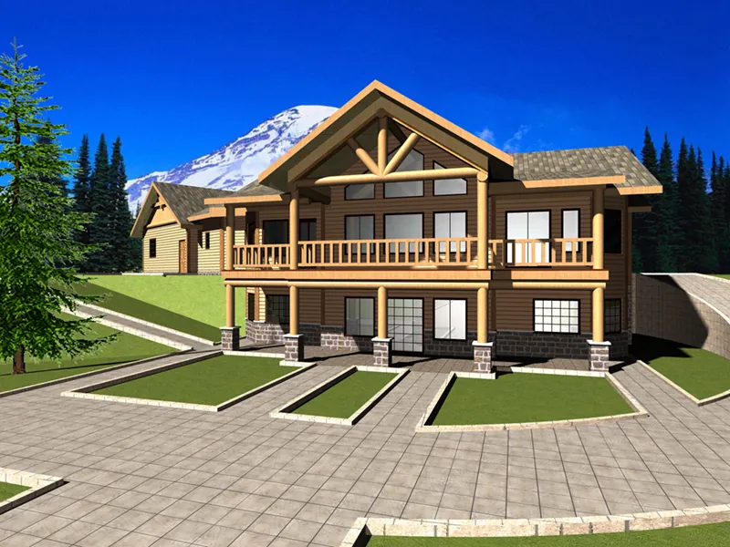 Mountain House Plan Front of Home - 088D-0641 - Shop House Plans and More