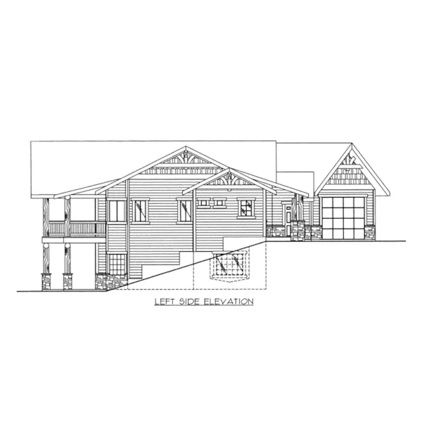 Ranch House Plan Left Elevation - Keeran Point Rustic Home 088D-0641 - Shop House Plans and More