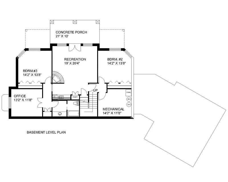 Mountain House Plan Lower Level Floor - 088D-0641 - Shop House Plans and More