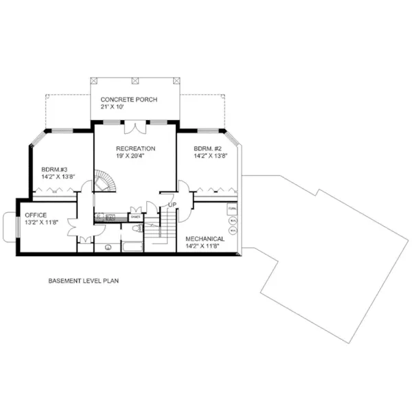 Ranch House Plan Lower Level Floor - Keeran Point Rustic Home 088D-0641 - Shop House Plans and More