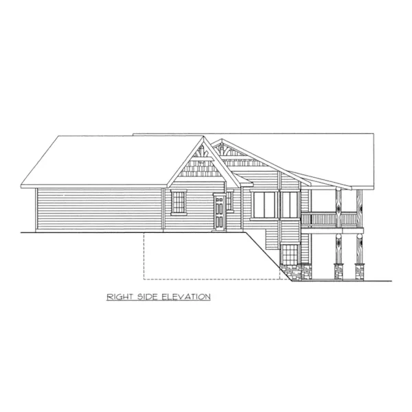 Ranch House Plan Right Elevation - Keeran Point Rustic Home 088D-0641 - Shop House Plans and More