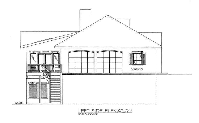 Georgian House Plan Left Elevation - 088D-0643 - Shop House Plans and More