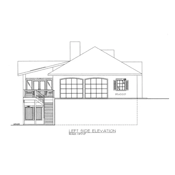 Traditional House Plan Left Elevation - Keladry European Home 088D-0643 - Shop House Plans and More