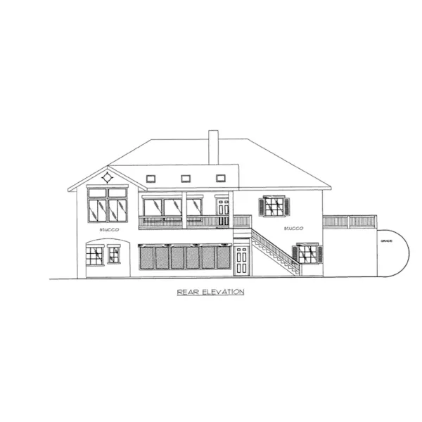 Traditional House Plan Rear Elevation - Keladry European Home 088D-0643 - Shop House Plans and More