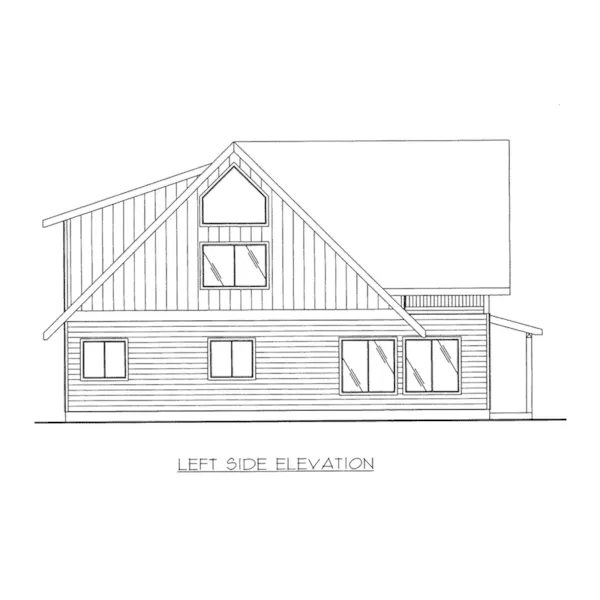 Ranch House Plan Left Elevation - Langer Ledge Vacation Home 088D-0644 - Shop House Plans and More