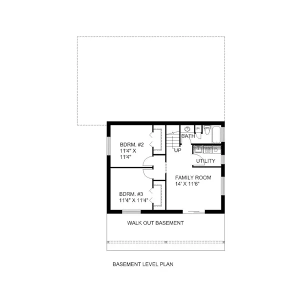 Ranch House Plan Lower Level Floor - Langer Ledge Vacation Home 088D-0644 - Shop House Plans and More