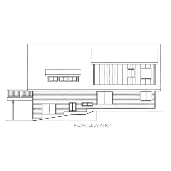 Ranch House Plan Rear Elevation - Langer Ledge Vacation Home 088D-0644 - Shop House Plans and More