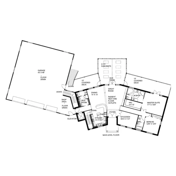 Mountain House Plan First Floor - Lockhart Lane Luxury Home 088D-0646 - Shop House Plans and More