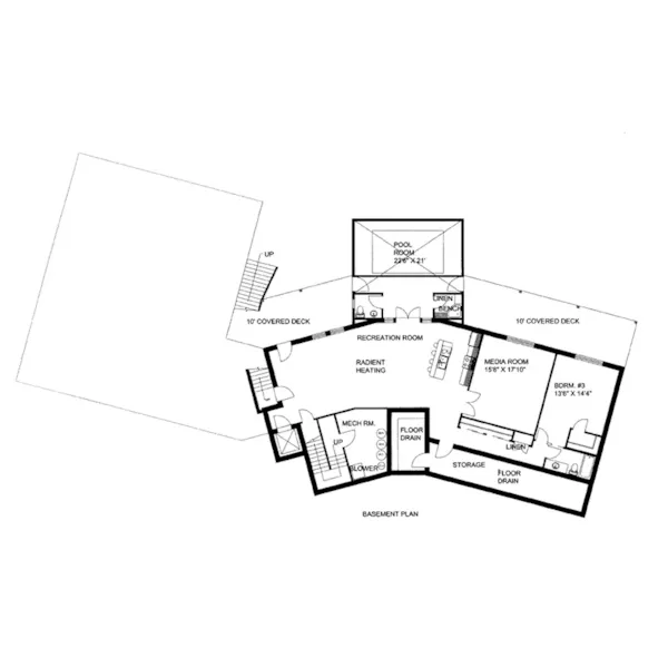 Mountain House Plan Lower Level Floor - Lockhart Lane Luxury Home 088D-0646 - Shop House Plans and More