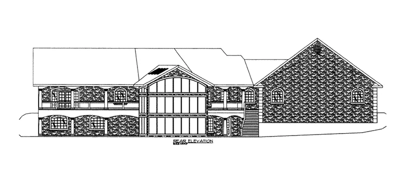 Mountain House Plan Rear Elevation - 088D-0646 - Shop House Plans and More