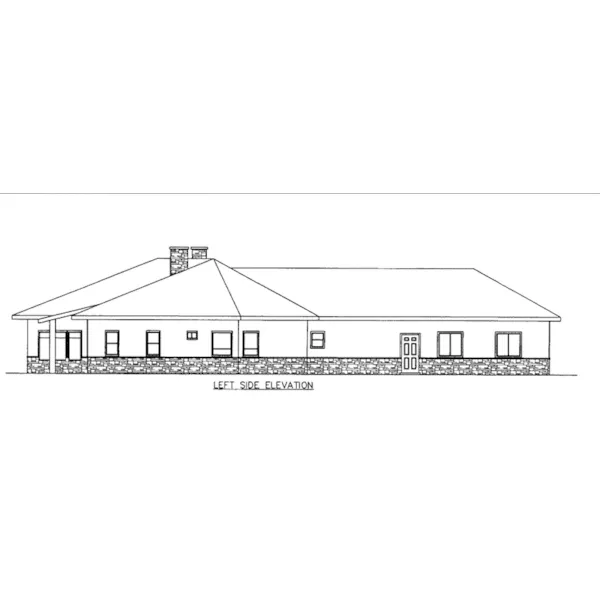 Ranch House Plan Left Elevation - Mendenhorn Ranch Home 088D-0648 - Shop House Plans and More