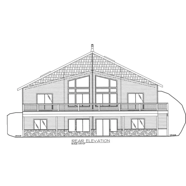 Vacation House Plan Rear Elevation - Mendota Bay Vacation Home 088D-0649 - Shop House Plans and More