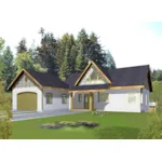 Ranch House Plan Front of Home - Owlhaven Rustic Ranch Home 088D-0651 - Shop House Plans and More