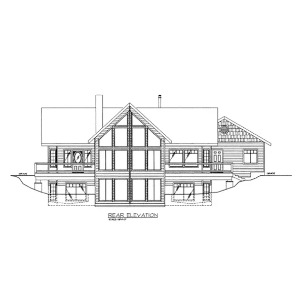 Ranch House Plan Rear Elevation - Owlhaven Rustic Ranch Home 088D-0651 - Shop House Plans and More