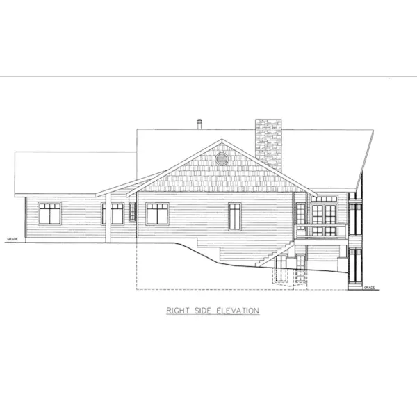 Ranch House Plan Right Elevation - Owlhaven Rustic Ranch Home 088D-0651 - Shop House Plans and More