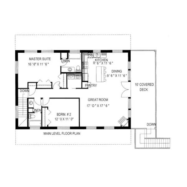 Vacation House Plan First Floor - Oyster Lake Vacation Home 088D-0654 - Shop House Plans and More