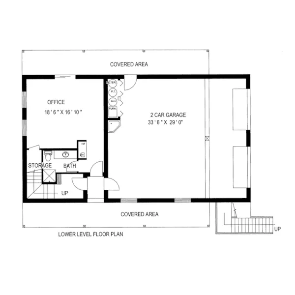 Vacation House Plan Lower Level Floor - Oyster Lake Vacation Home 088D-0654 - Shop House Plans and More