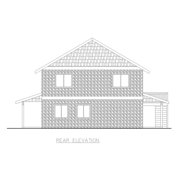 Vacation House Plan Rear Elevation - Oyster Lake Vacation Home 088D-0654 - Shop House Plans and More