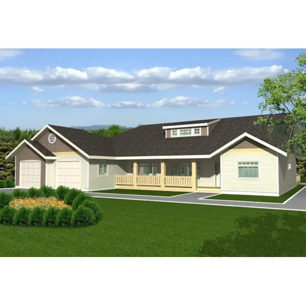 Ranch House Plan Front of Home - Richertson Ranch Home 088D-0656 - Shop House Plans and More