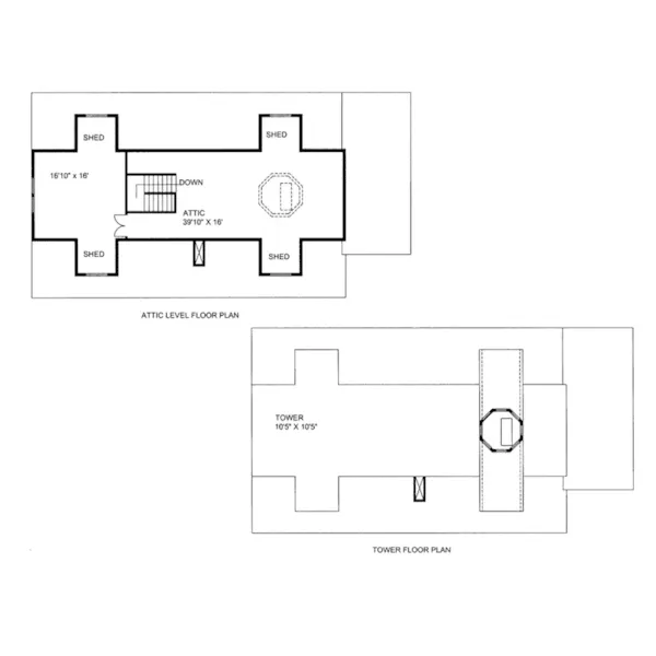 Craftsman House Plan Attic Floor Plan - Rivers Bank Hillside Home 088D-0658 - Shop House Plans and More