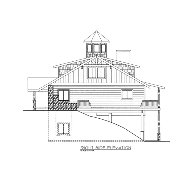 Craftsman House Plan Right Elevation - Rivers Bank Hillside Home 088D-0658 - Shop House Plans and More