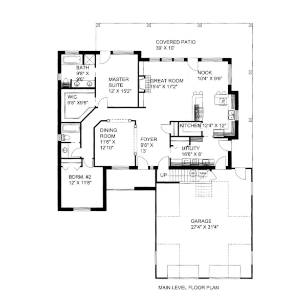 Modern House Plan First Floor - Saunders Creek Rustic Home 088D-0660 - Shop House Plans and More