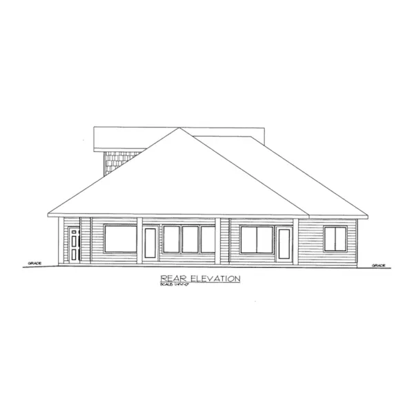 Modern House Plan Rear Elevation - Saunders Creek Rustic Home 088D-0660 - Shop House Plans and More