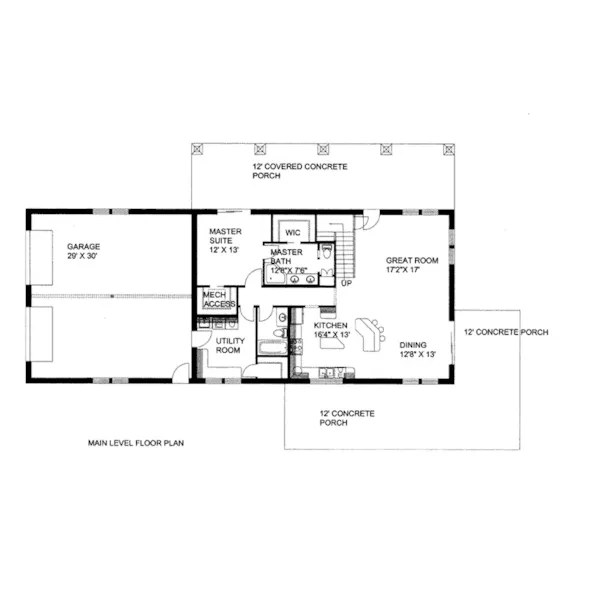 Country House Plan First Floor - Sawmill Hollow Country Home 088D-0661 - Shop House Plans and More