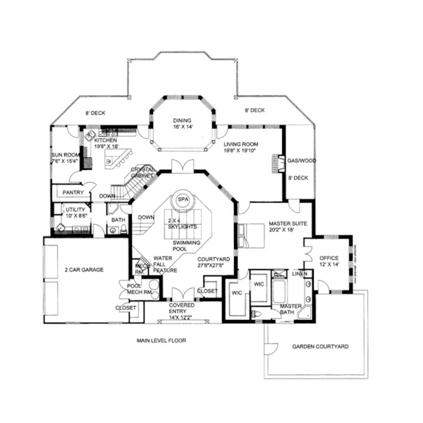 Luxury House Plan First Floor - Bella Falls Rustic Home 088D-0665 - Shop House Plans and More