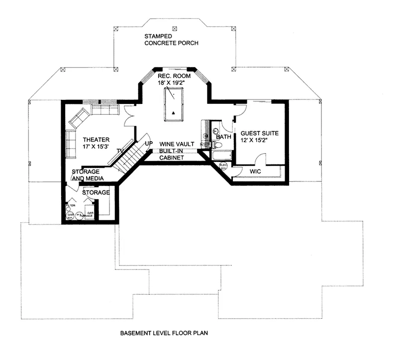 Luxury House Plan Lower Level Floor - 088D-0665 - Shop House Plans and More