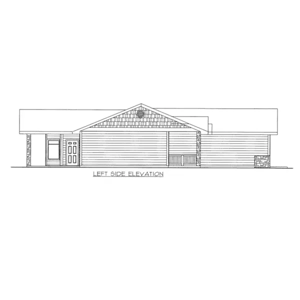 Ranch House Plan Left Elevation - Burrwood Ranch Home 088D-0667 - Shop House Plans and More