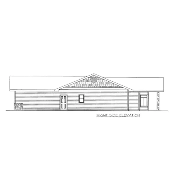 Ranch House Plan Right Elevation - Burrwood Ranch Home 088D-0667 - Shop House Plans and More